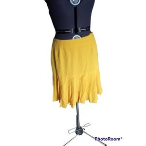 Adrienne Vittadini bottom pleated skirt, yellow, 8